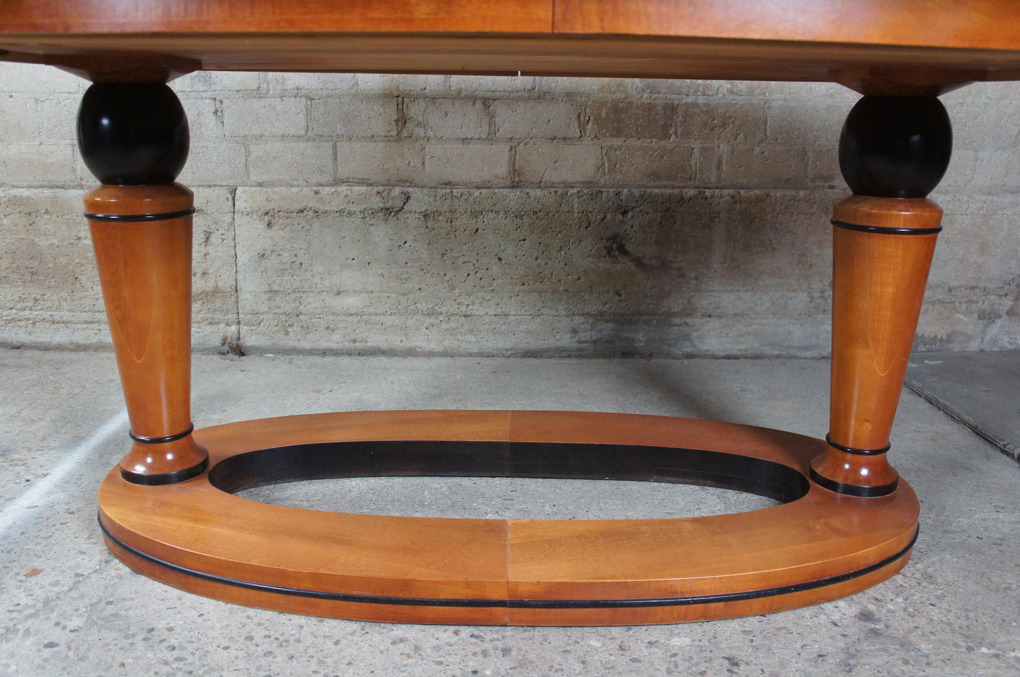 Vintage 1990s National Mt. Airy Maple Ebonized Biedermeier Dining Table 4064 4