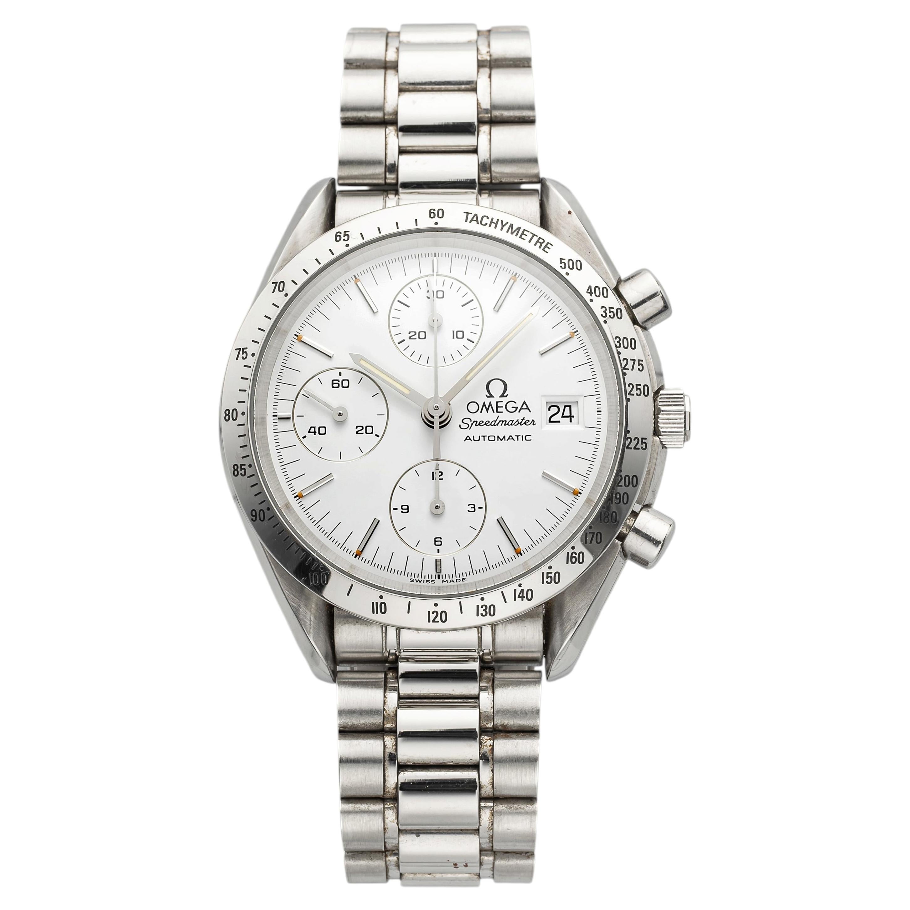 Vintage 1990s Omega Speedmaster 3511.2 Steel White Dial Auto 39mm
