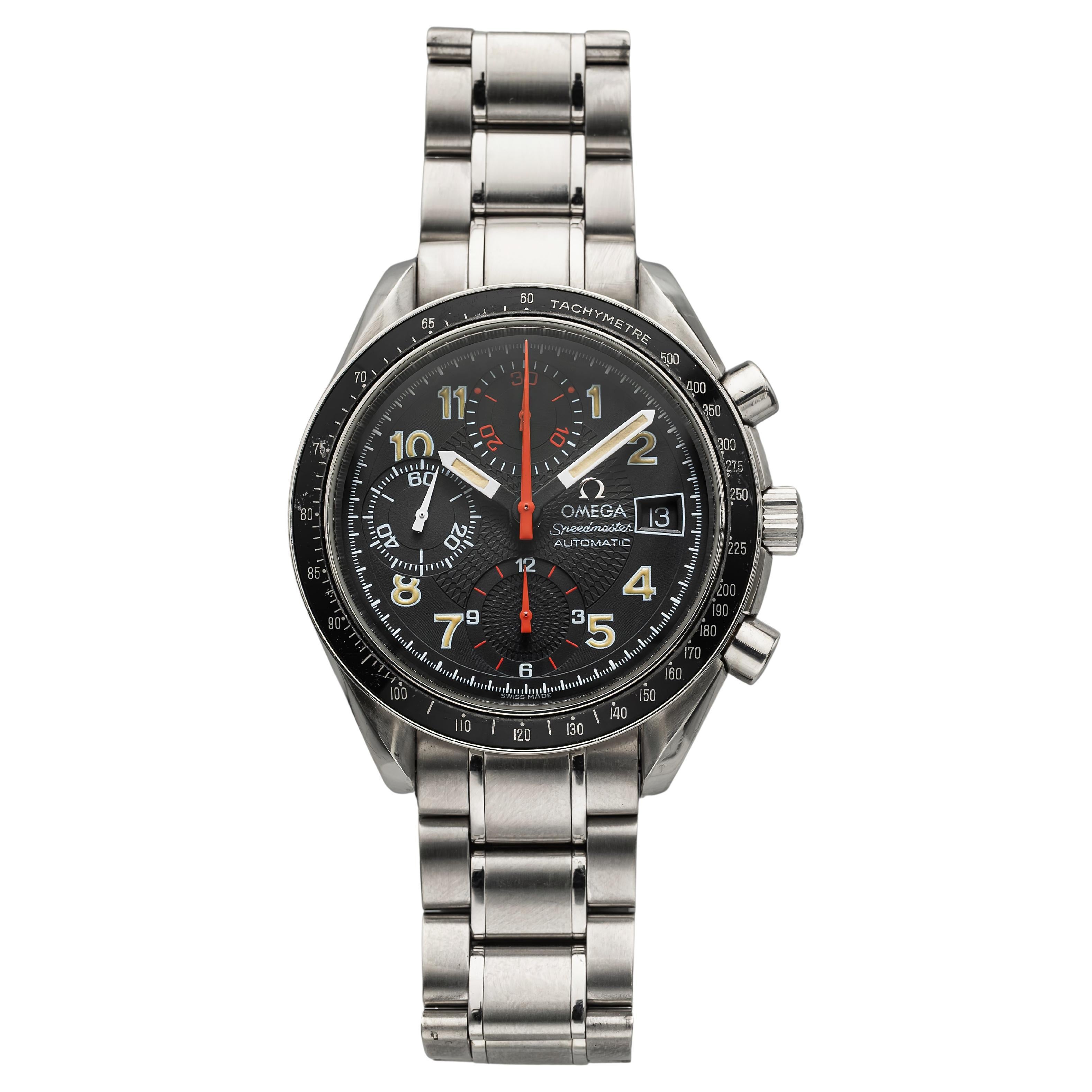 Vintage años 90 Omega Speedmaster 3513 Automático Negro Con Manecillas Rojas Esfera 39mm en venta