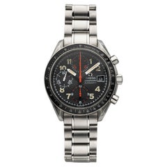 Vintage 1990s Omega Speedmaster 3513 Automatic Black With Red Hands Dial 39mm