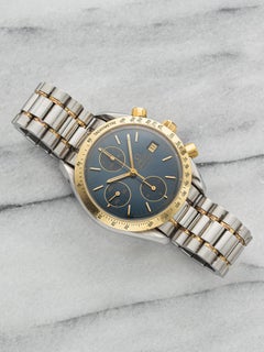 Vintage 1990s Omega Speedmaster Reduced 3311.80 Two-Tone Blue Dial Auto 39mm