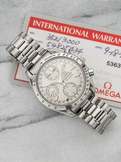 Vintage 1990s Omega Speedmaster Steel 3521.30.00 Auto White Dial 39mm