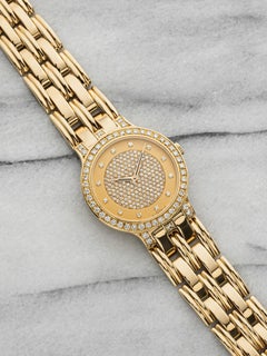 Vintage 1990s Patek Philippe Dress 3963/1J 18K YG Pave Dial Manual 32mm