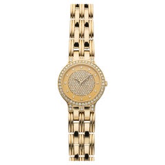 Vintage 1990s Patek Philippe Dress 3963/1J 18K YG Pave Dial Manual 32mm