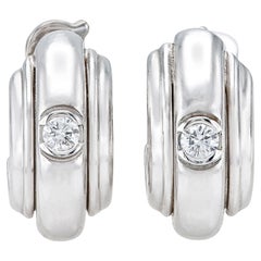Vintage 1990s Piaget Huggie Earrings with Diamond