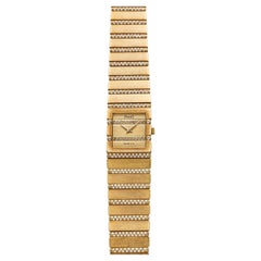 Vintage 1990s Piaget Polo 8131 C705 18K YG Staggered Diamond Dial Quartz 20mm