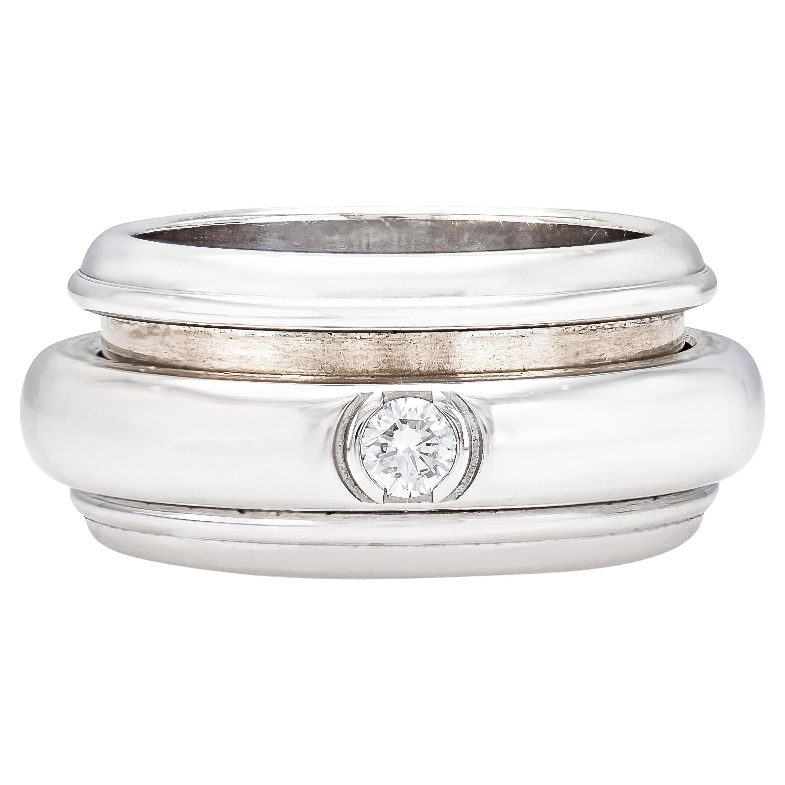Vintage 1990s Piaget Spinner Ring with Diamond For Sale