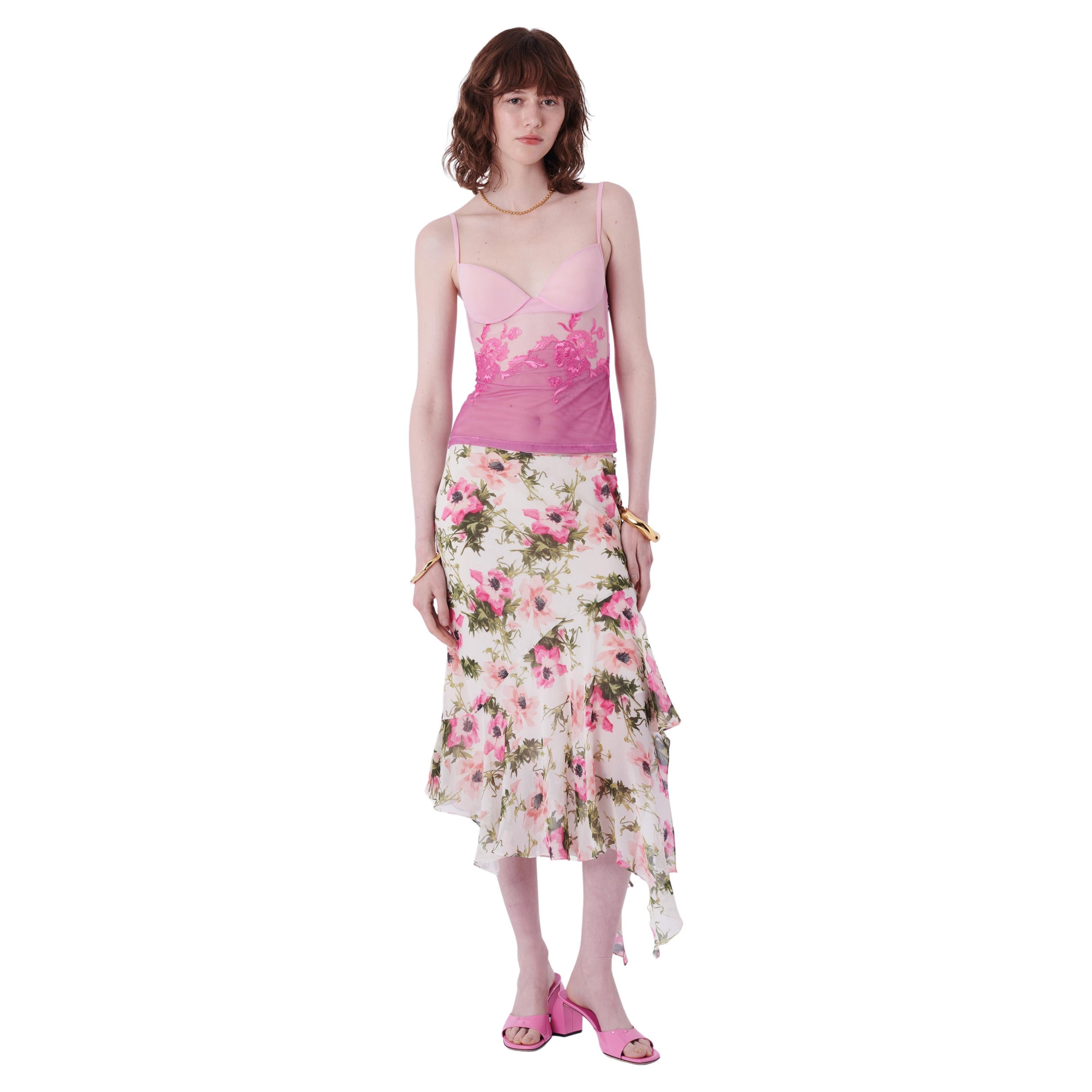 Haut corset rose vintage des années 1990 en vente