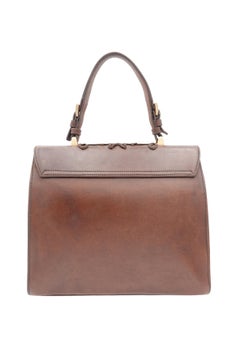 Vintage 1990s Prada Antic Passamane Brown Goat Leather Top Handle Bag