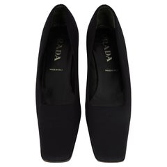 Vintage 1990
s Prada Black Square Kitten Heels