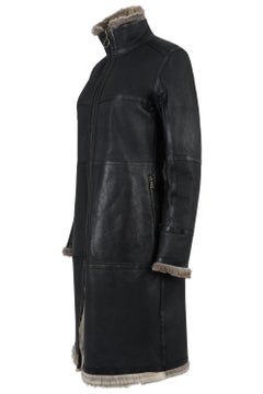 Vintage 1990's Prada Leather & Fur Reversible Coat