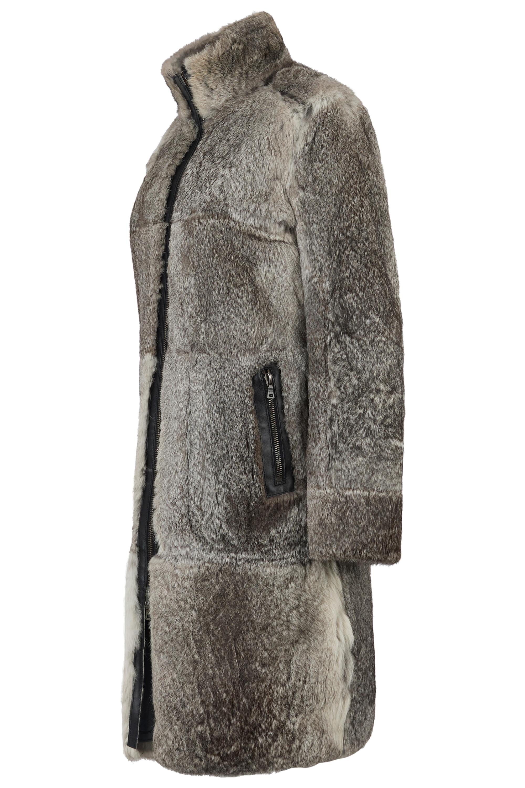 Vintage 1990's Prada Leather & Fur Reversible Coat Unisexe en vente