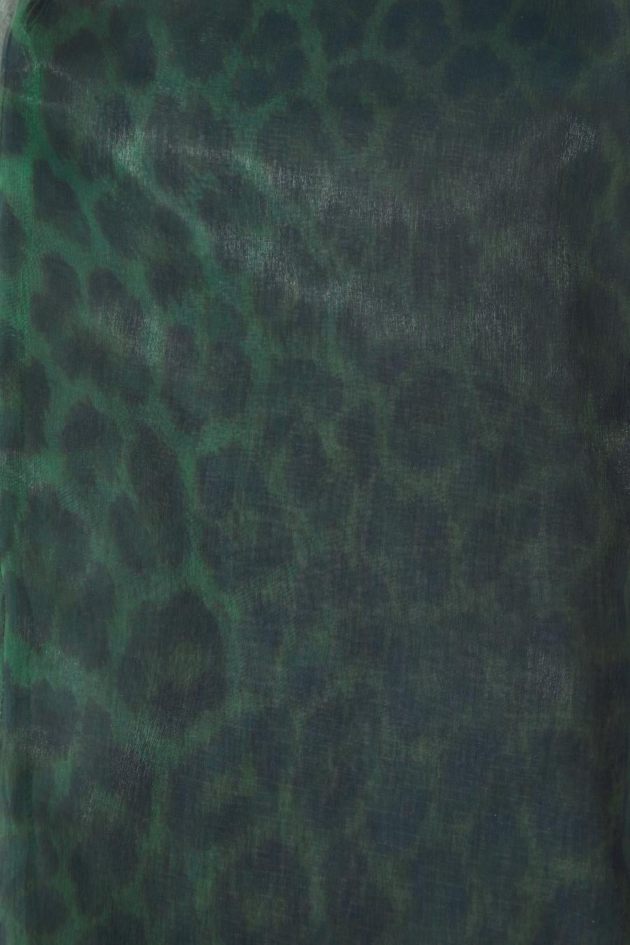 Rifat Ozbek - Blazer et pantalon à imprimé léopard vert transparent, années 1990  en vente 3
