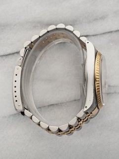 Vintage 1990s Rolex Datejust Reference 16233 Two-Tone Automatic Purple Blue Sunb