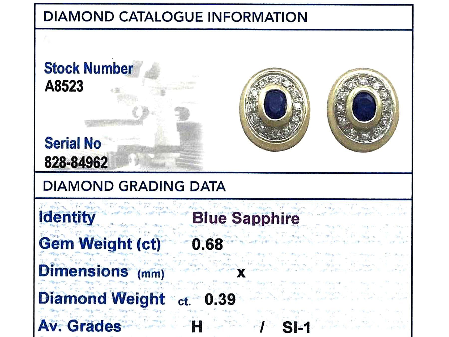 Vintage 1990s Saphir und Diamant Gelbgold Clip-On Ohrringe im Angebot 5