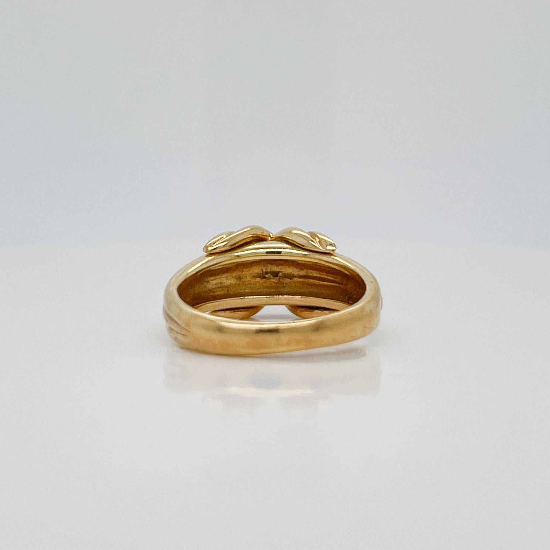 Vintage 1990s Tiffany & Co 18 Karat 'X' Ring   In Good Condition For Sale In Philadelphia, PA