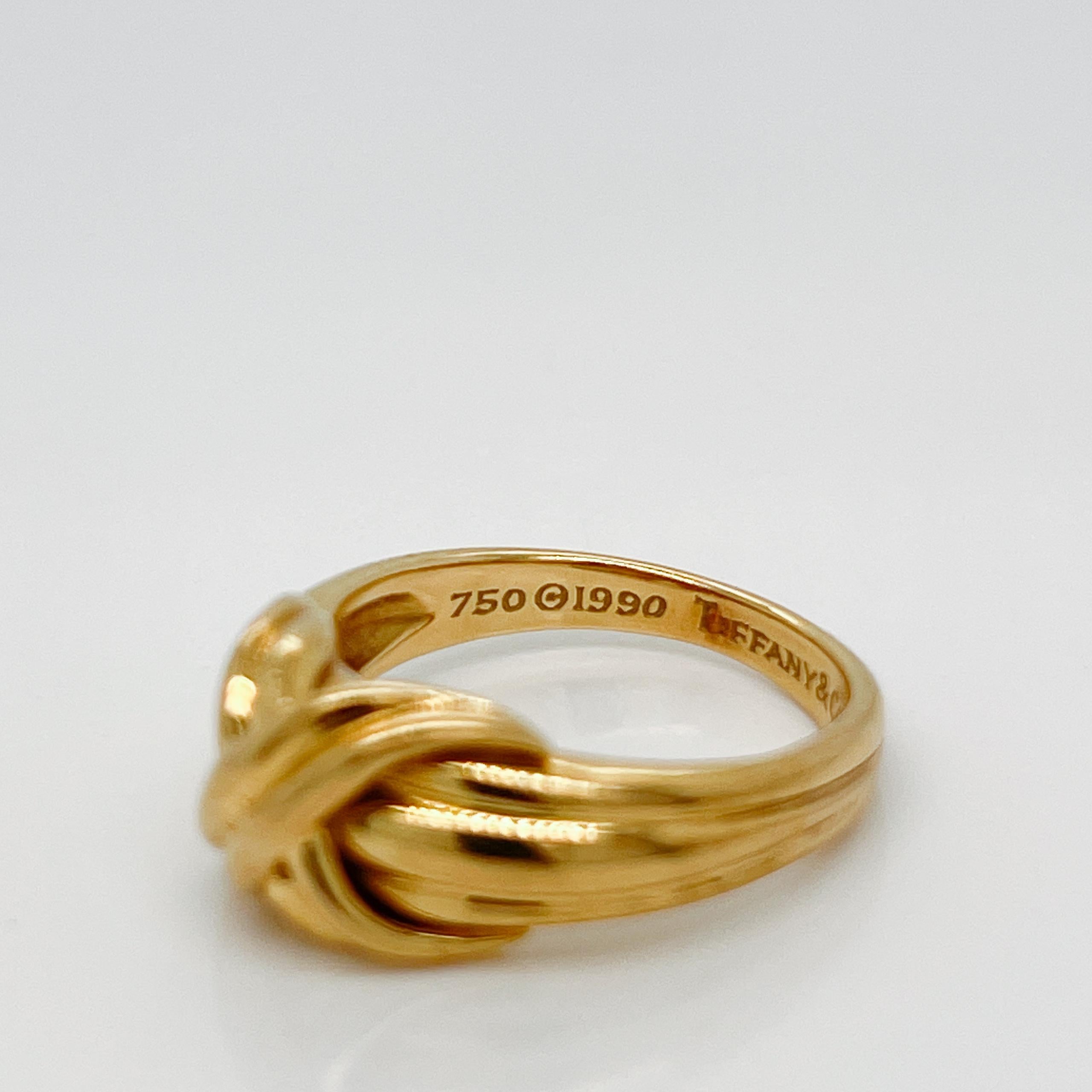 Vintage 1990s Tiffany & Co 18 Karat 'X' Ring   For Sale 1