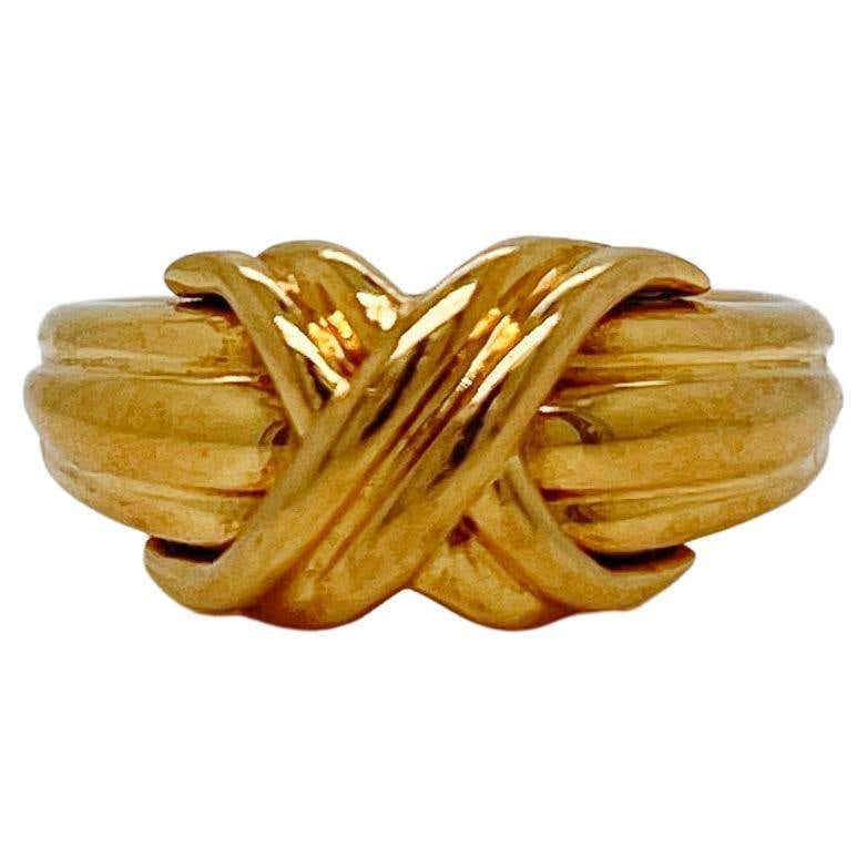 Tiffany and Co. 18 Karat Gold 'X' Ring For Sale at 1stDibs | tiffany ...