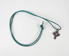 Vintage 1990s Sterling Silver & Rose Quartz Cross Artist Studio