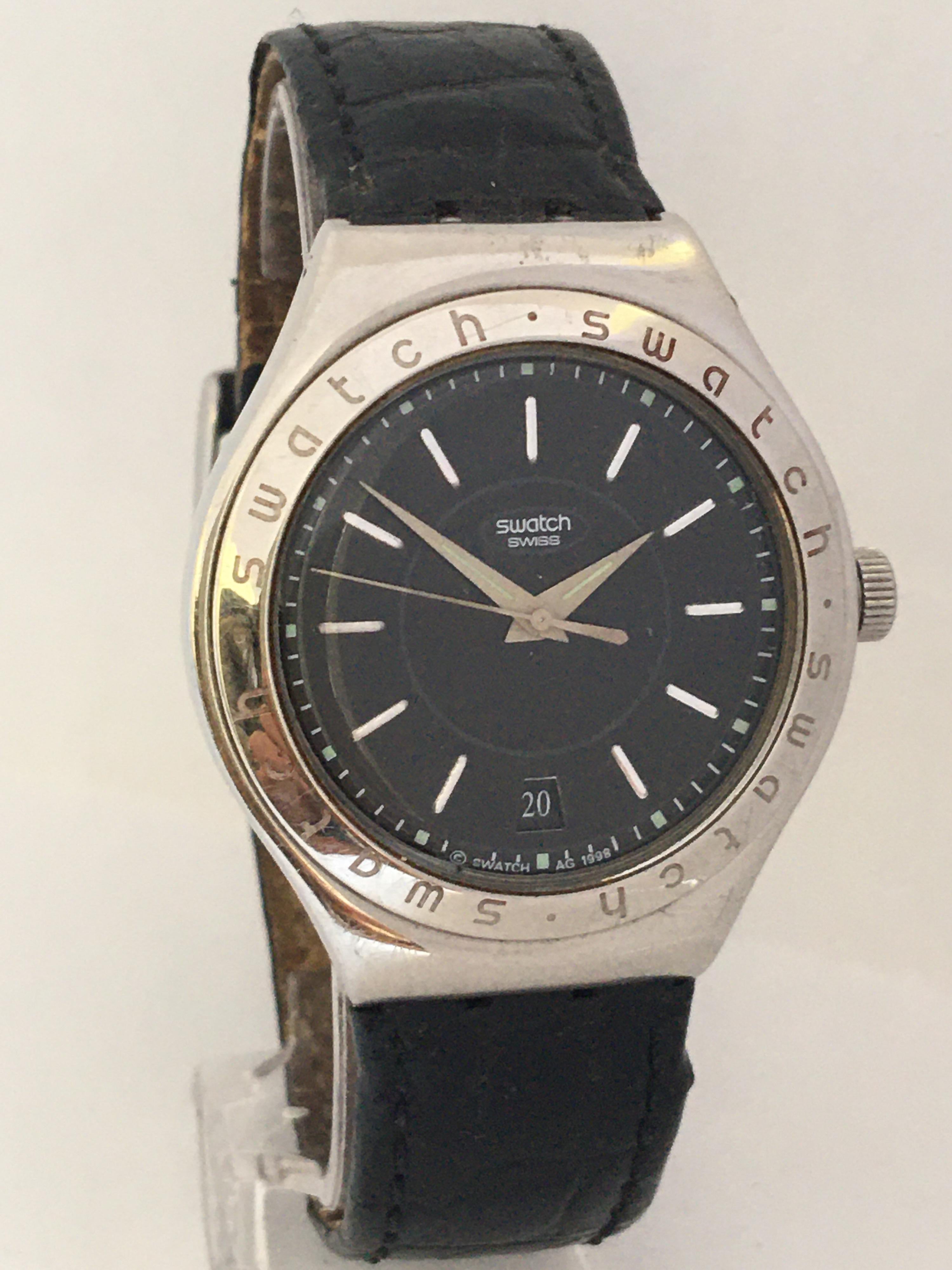 Vintage 1990s Stainless Steel Swatch Automatic / Mechanical Watch For Sale 2