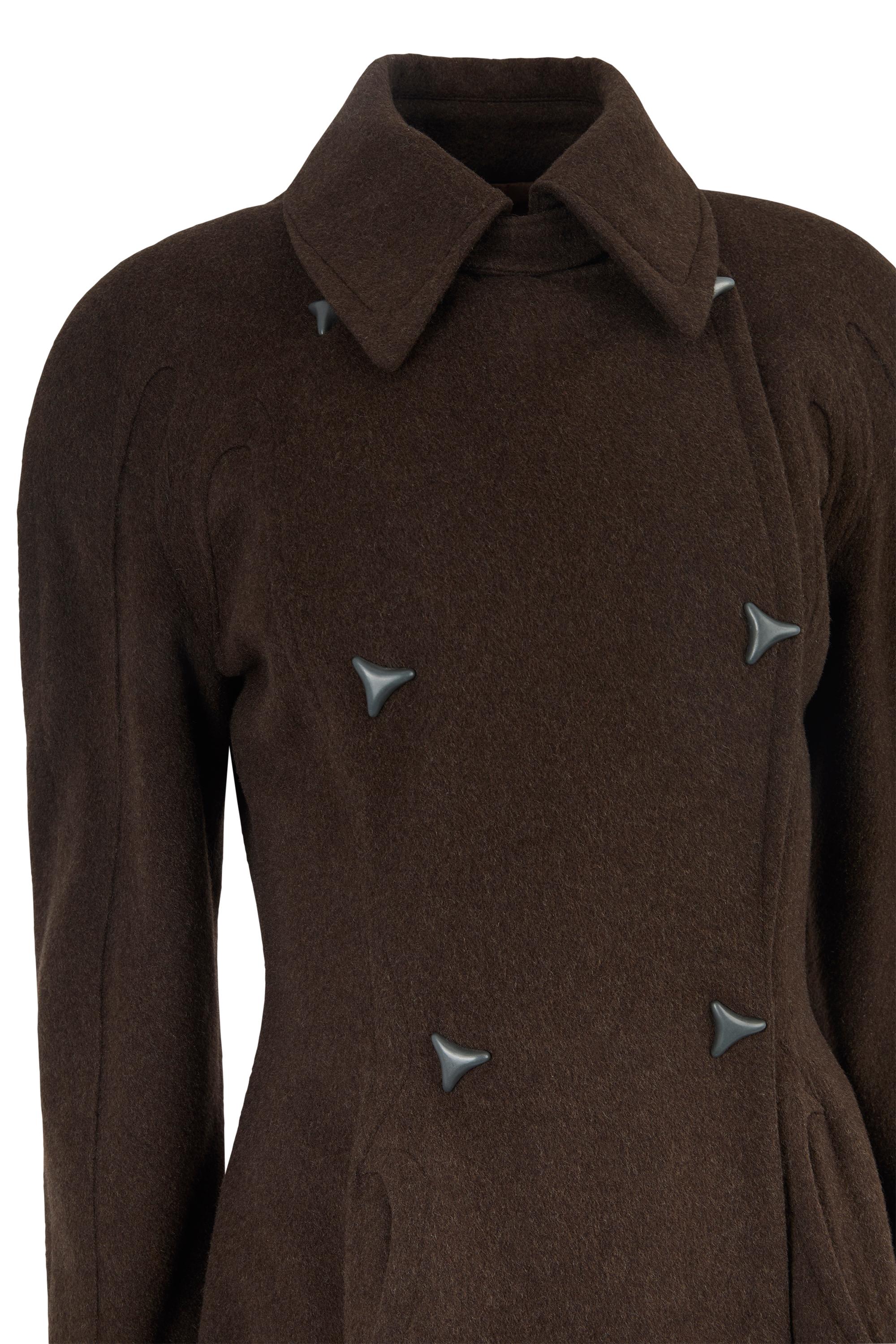 Vintage anni '90 Thierry Mugler Cappotto in lana marrone In condizioni ottime in vendita a London, GB