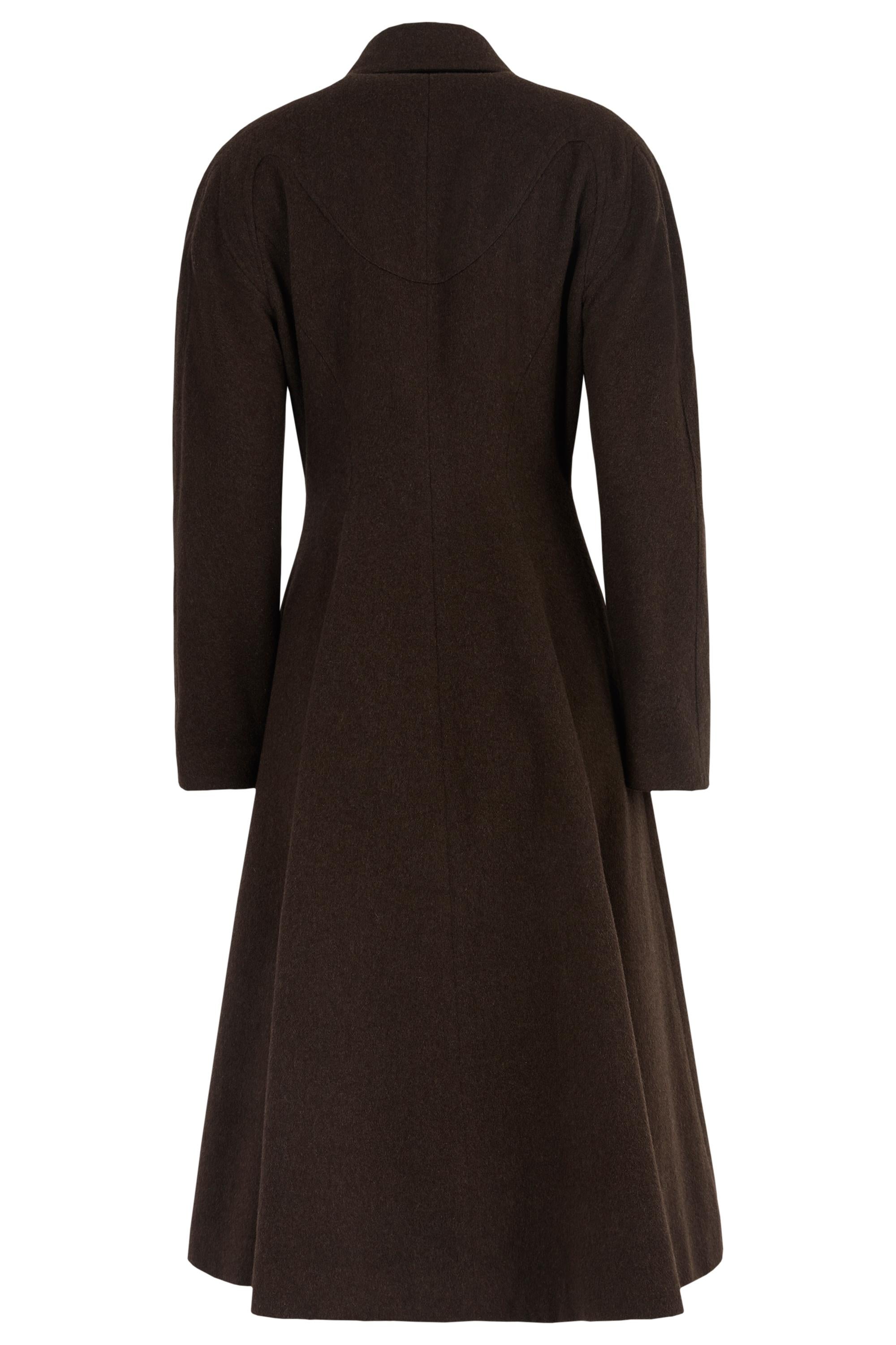 da uomo o donna Vintage anni '90 Thierry Mugler Cappotto in lana marrone in vendita