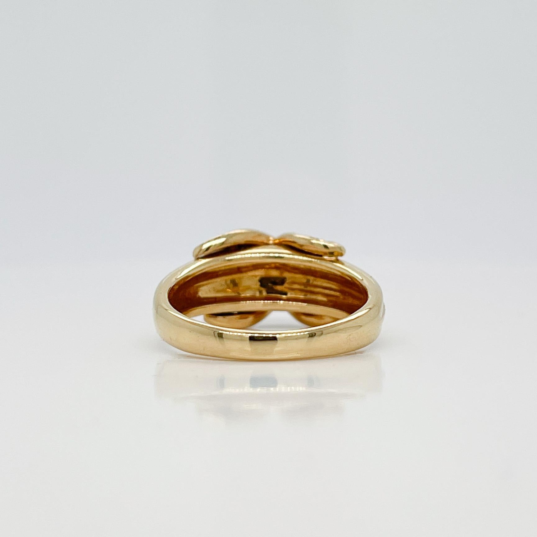 Vintage 1990s Tiffany & Co. 18 Karat Gold & Diamond 'X' Ring 1