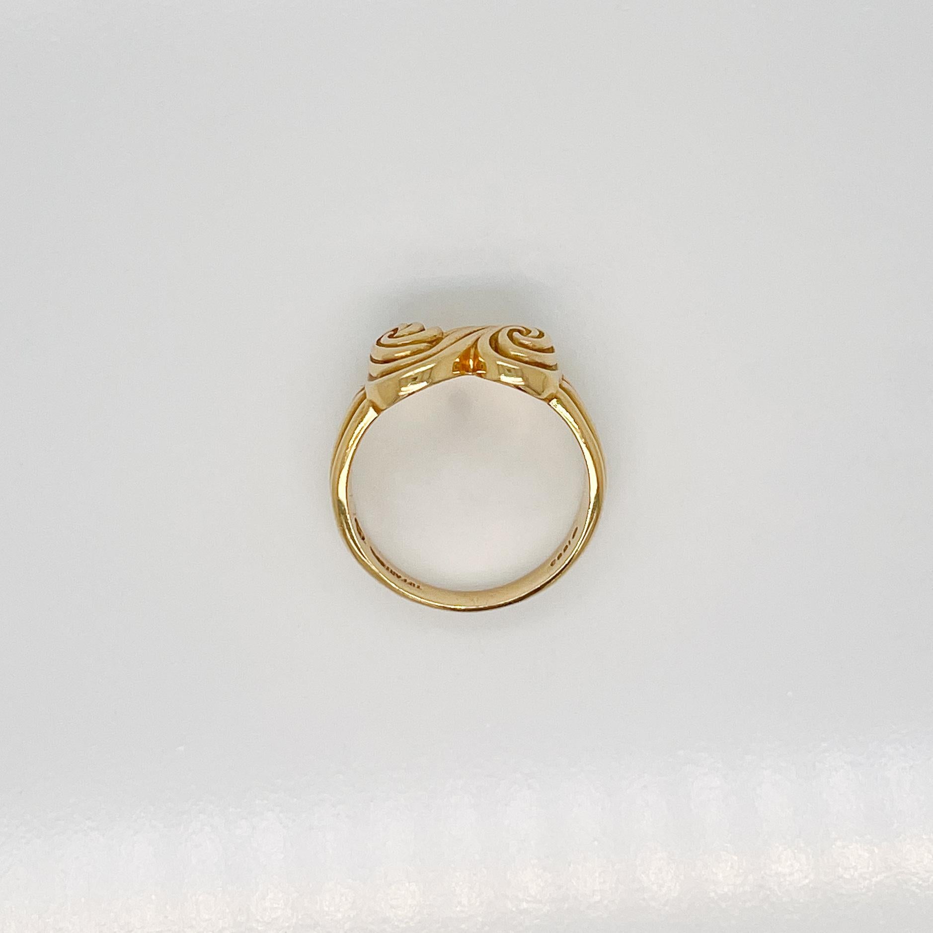 Vintage 1990s Tiffany & Co. 18 Karat Gold 'Spiro Swirl' Ring Size 6  2