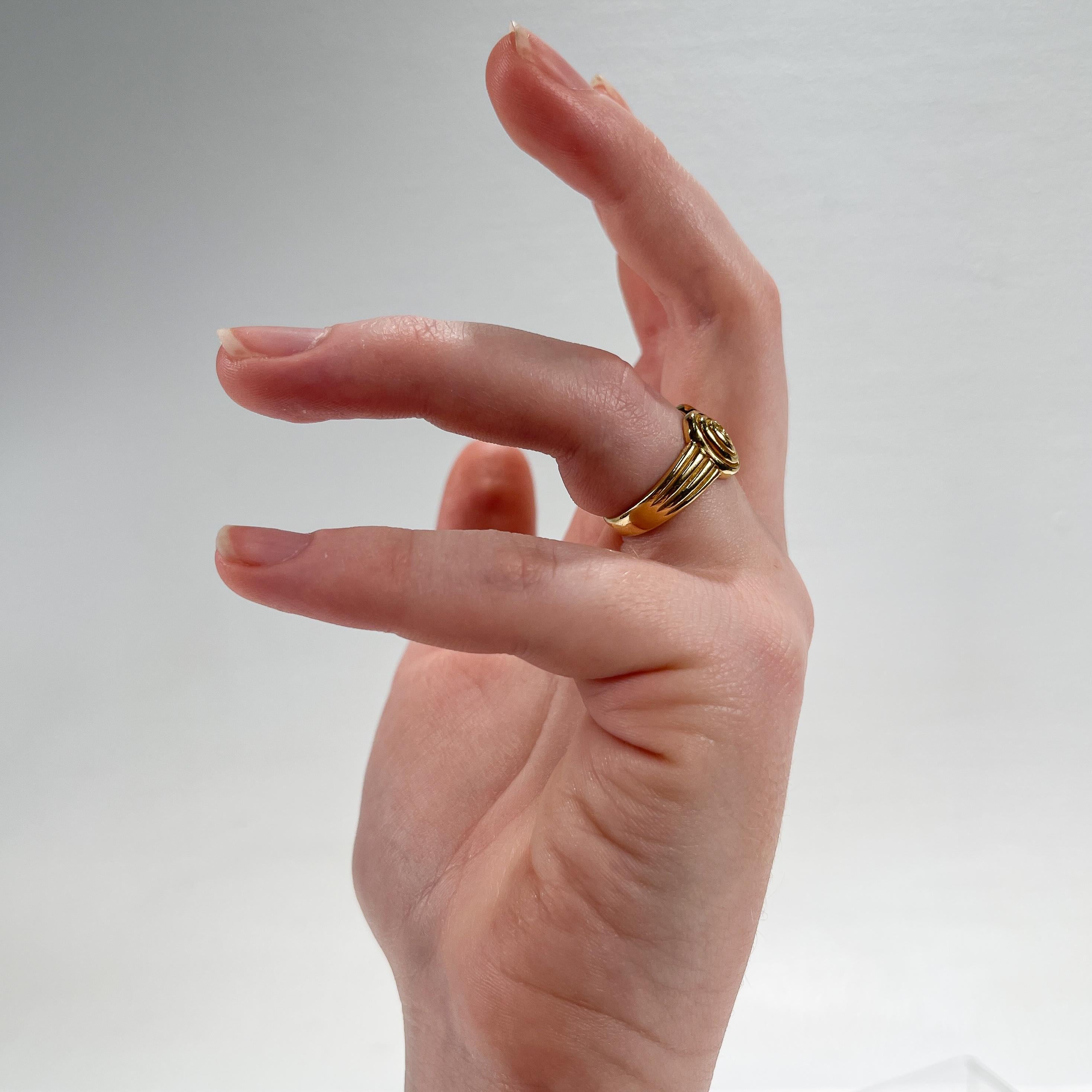 Vintage 1990s Tiffany & Co. 18 Karat Gold 'Spiro Swirl' Ring Size 6 4
