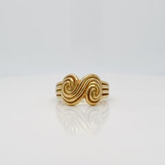 Vintage 1990s Tiffany & Co. 18 Karat Gold 'Spiro Swirl' Ring Size 6