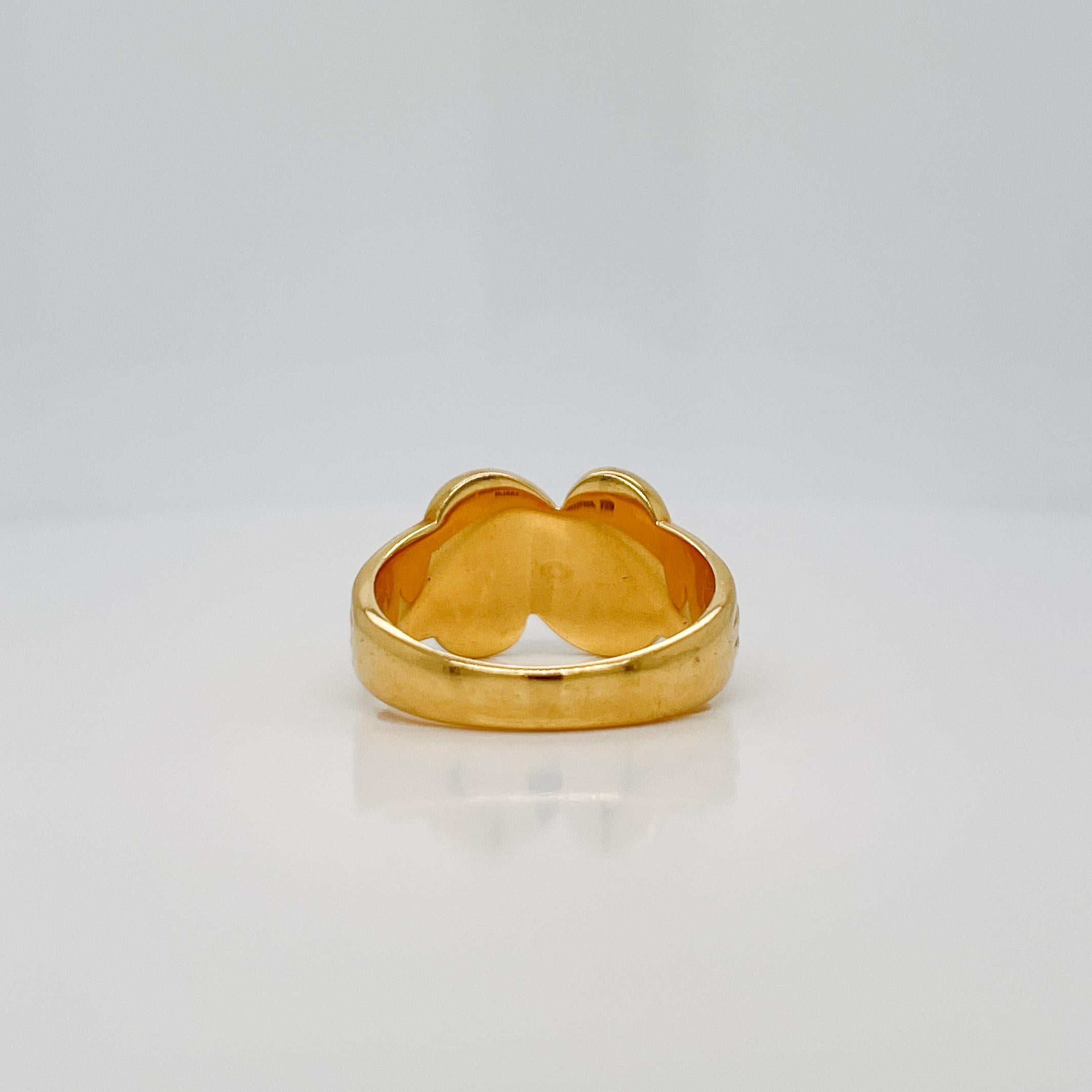 Retro Vintage 1990s Tiffany & Co. 18 Karat Gold 'Spiro Swirl' Ring Size 6 