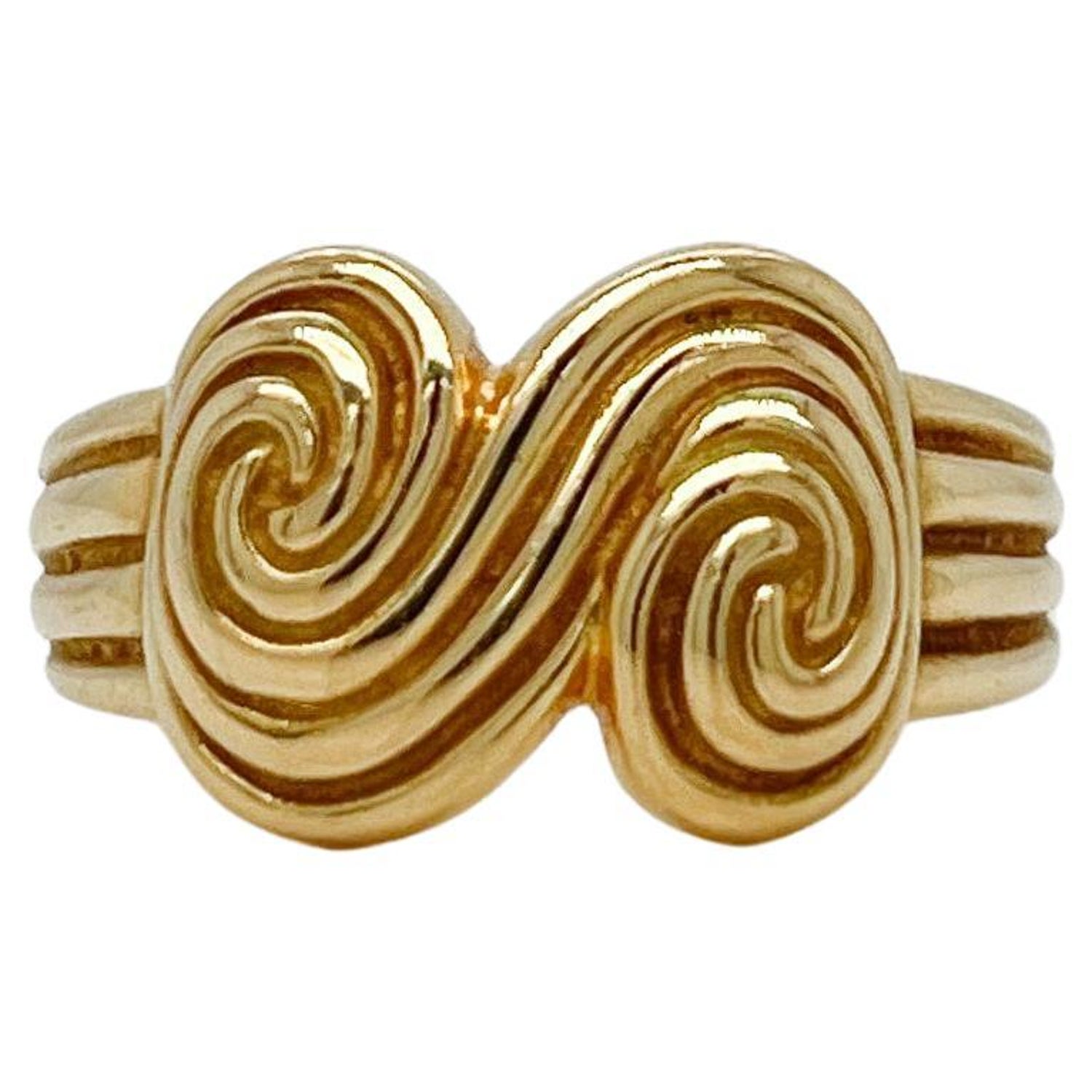 Vintage 1990s Tiffany and Co. 18 Karat Gold 'Spiro Swirl' Ring Size 6 at  1stDibs