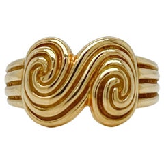 Vintage 1990s Tiffany & Co. 18 Karat Gold 'Spiro Swirl' Ring Size 6 
