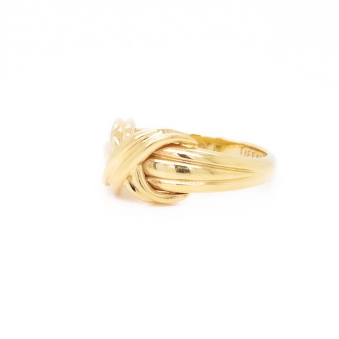 Vintage 1990s Tiffany & Co. 18k Gold 'X' Ring  For Sale 5
