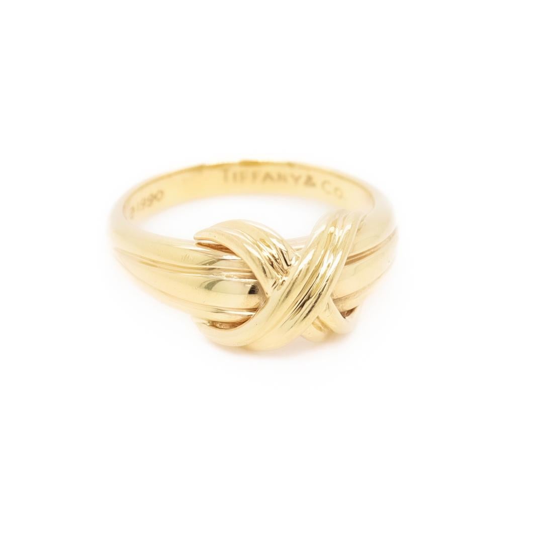 Vintage 1990s Tiffany & Co. 18k Gold 'X' Ring  For Sale 7