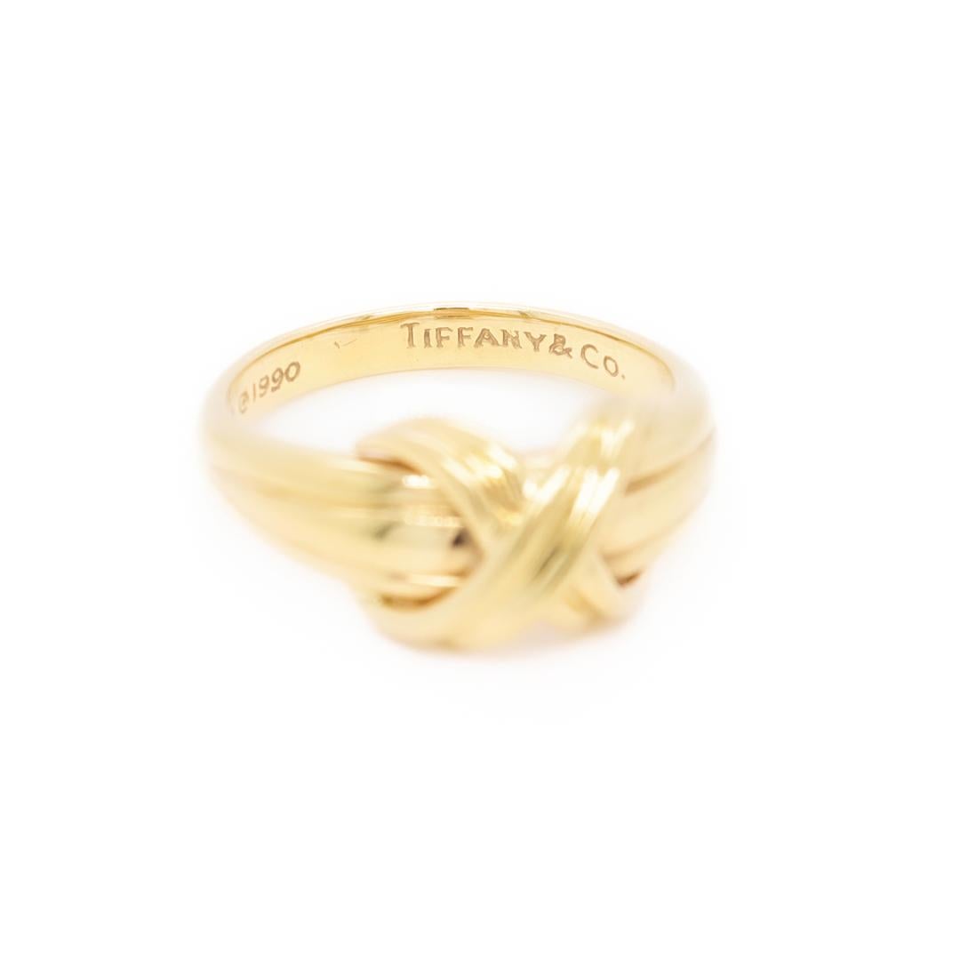 Vintage 1990s Tiffany & Co. 18k Gold 'X' Ring  For Sale 8