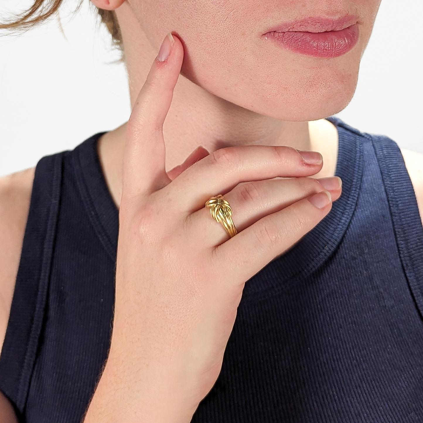Moderne Tiffany & Co., bague « X » vintage en or 18 carats, années 1990 en vente