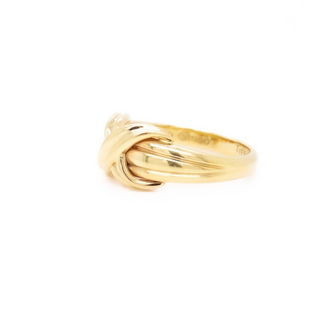 Vintage 1990s Tiffany & Co. 18k Gold 'X' Ring  For Sale 1