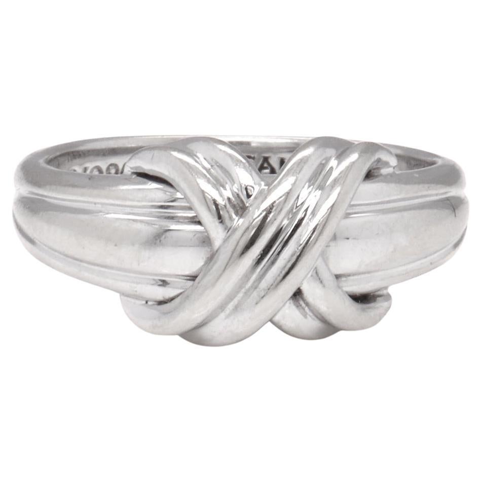 Vintage 1990's Tiffany and Co. 18K White Gold Signature 'X' Ring