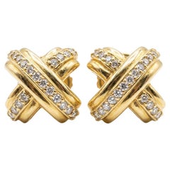 Tiffany & Co. Diamond X Knot Cufflinks in 18K Yellow Gold