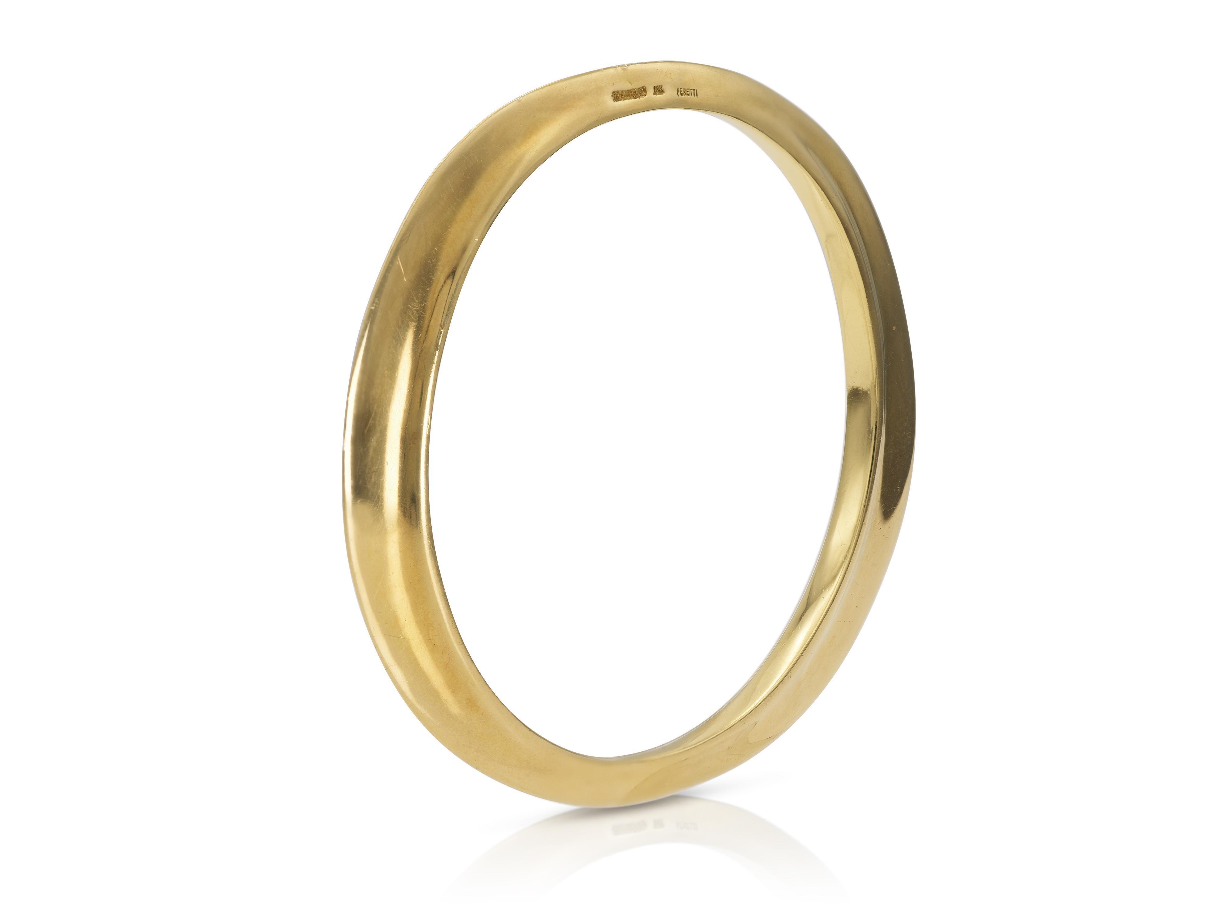 Women's Vintage 1990s Tiffany & Co. Elsa Peretti Gold Bangle Bracelet For Sale