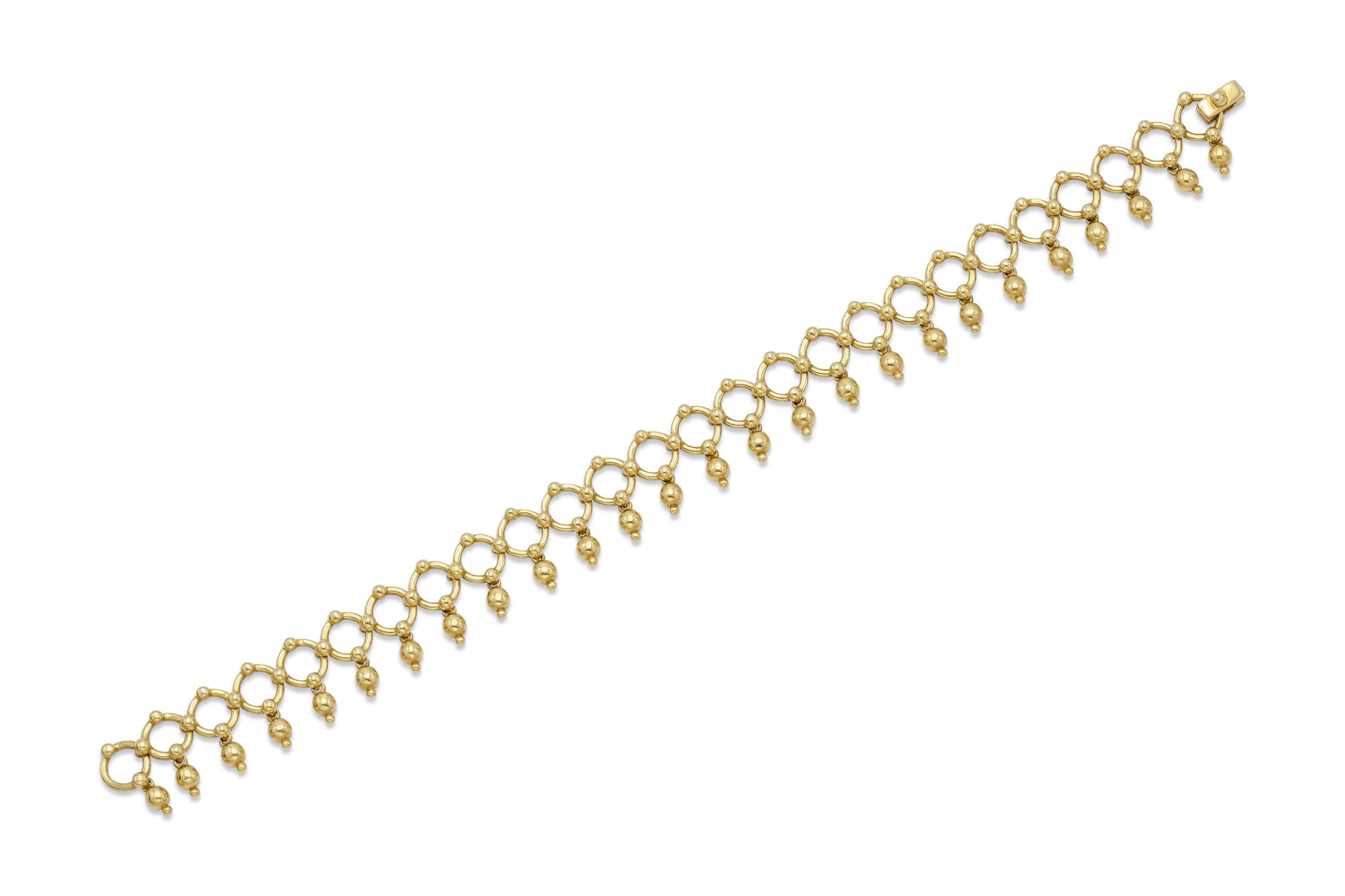Finement réalisé en or jaune 18 carats.
Signé par Tiffany & Co.
Circa 1990
7 pouces de long