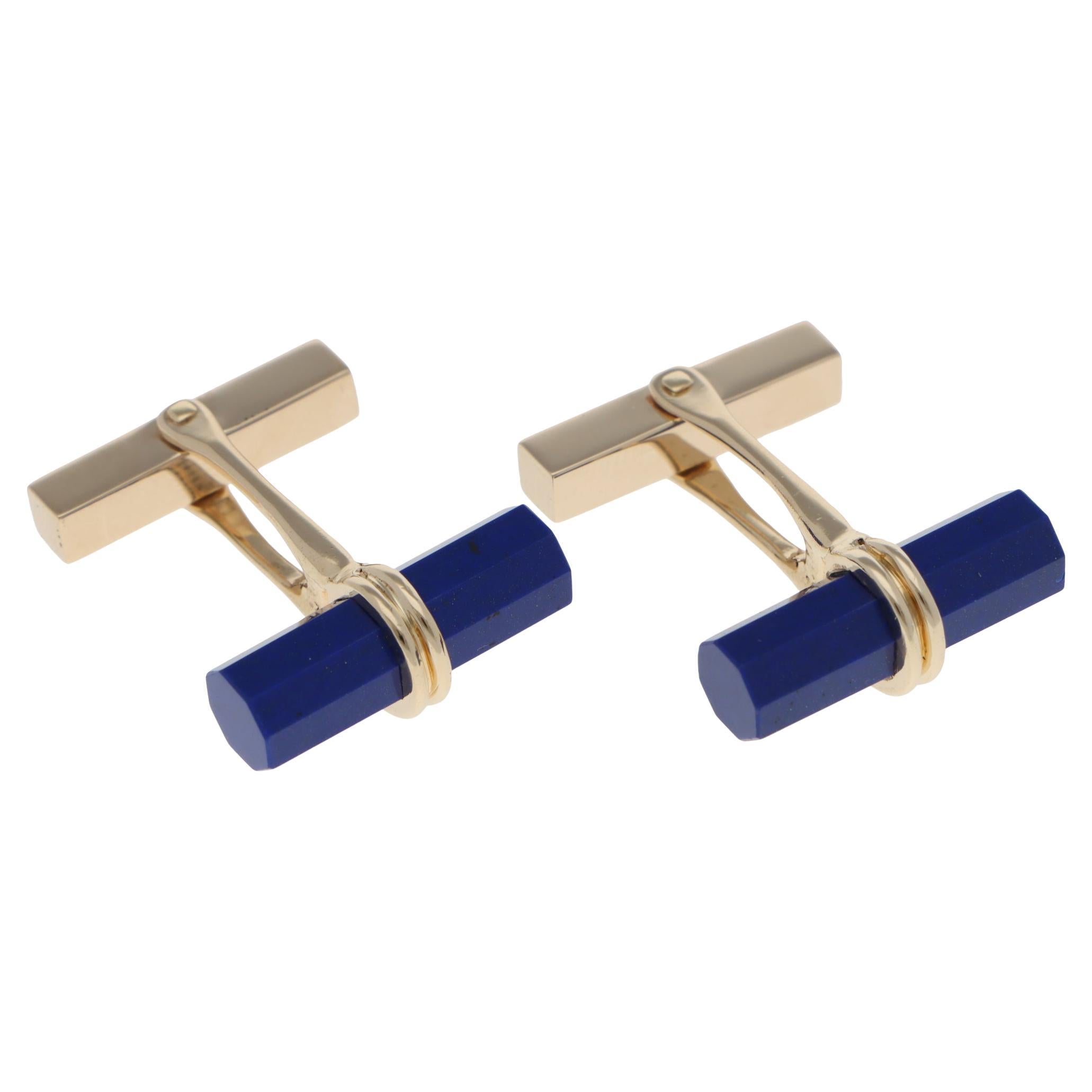 Vintage 1990 Tiffany & Co. Boutons de manchette en lapis-lazuli
