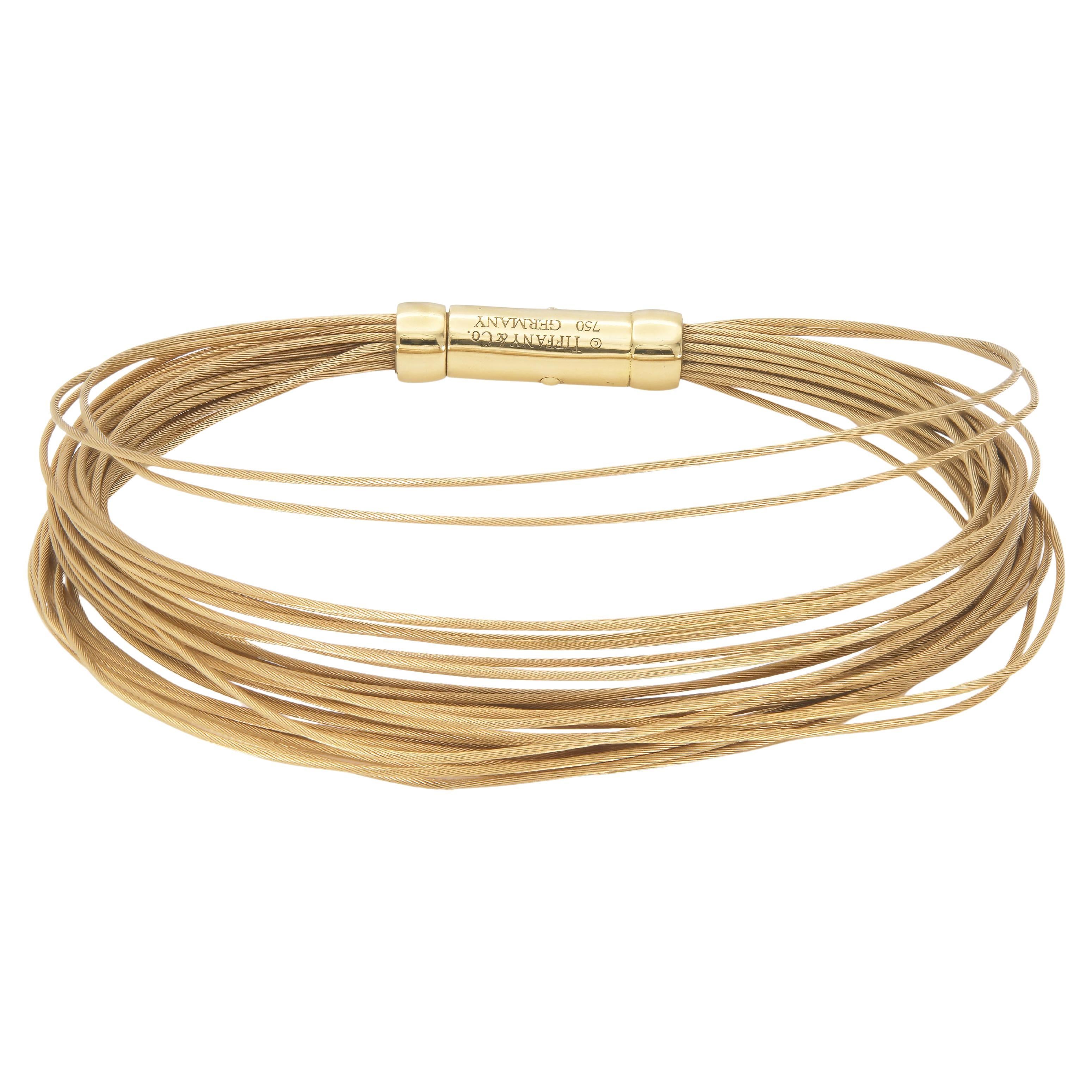 Vintage 1990s Tiffany & Co. Multistrand Gold Wire Bracelet