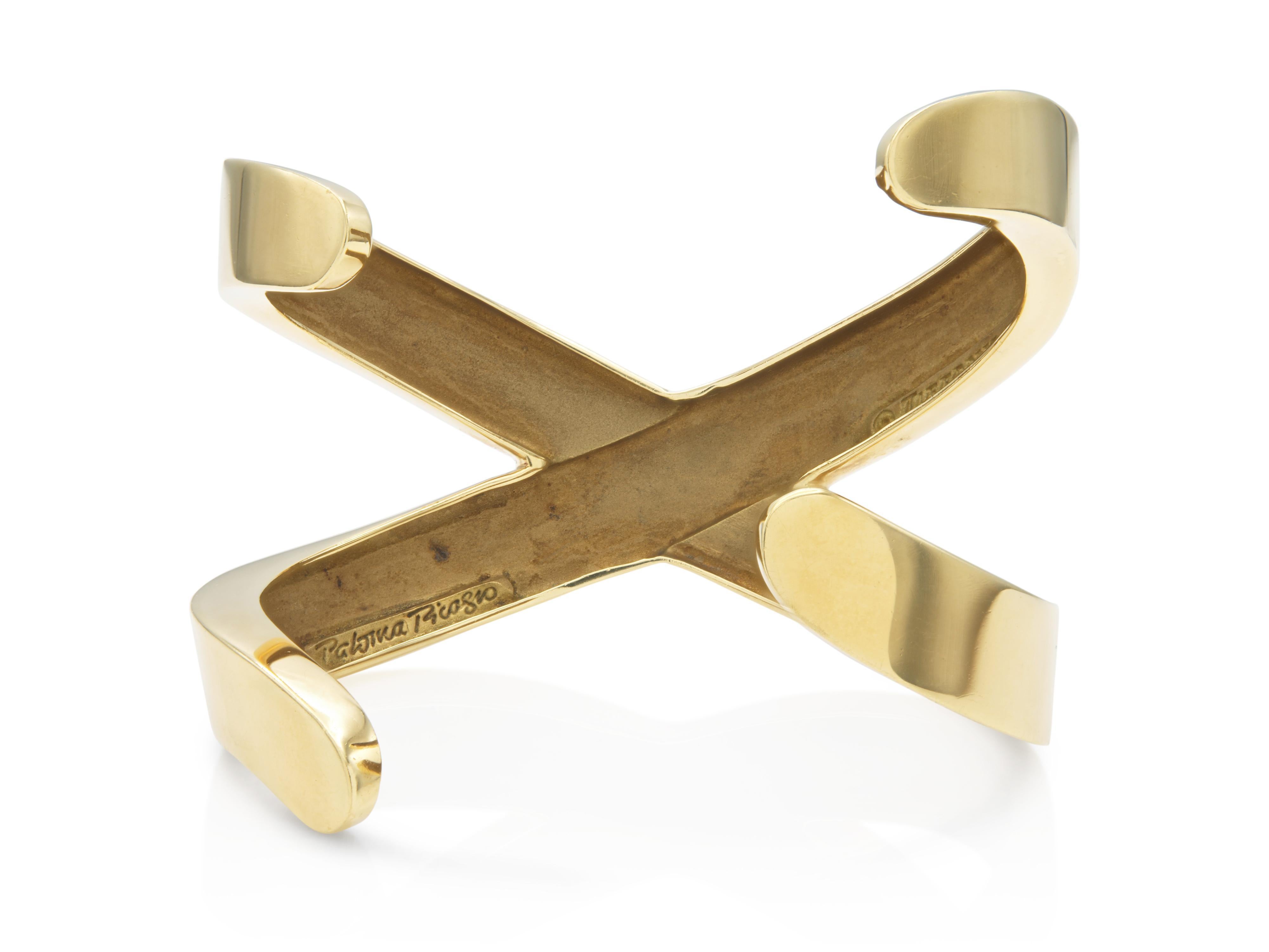 Vintage 1990 Tiffany & Co. Bracelet manchette X de Paloma Picasso Pour femmes en vente