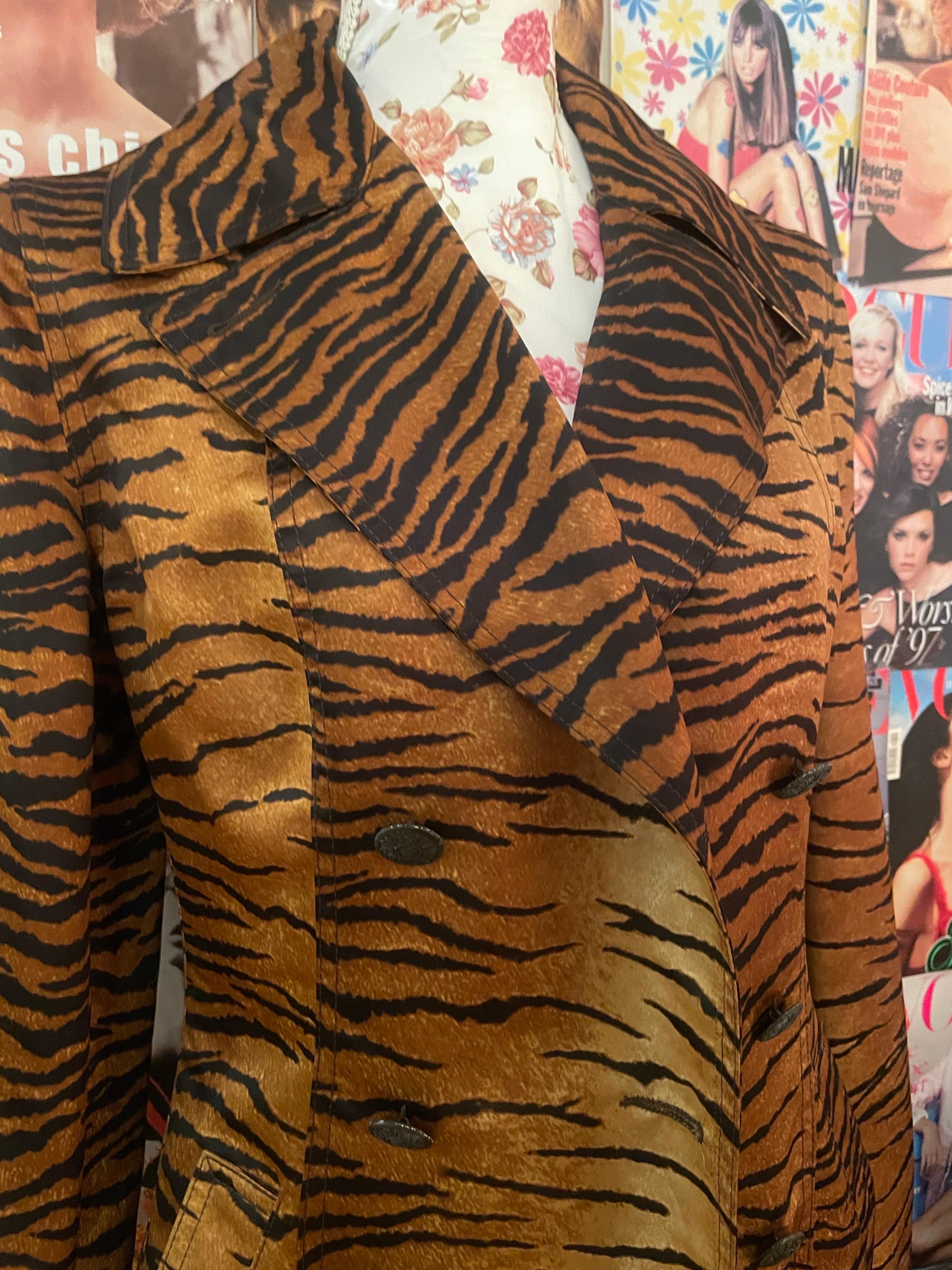 Vintage 1990s tiger print trench coat  Moschino Jeans 2