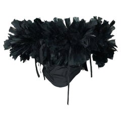 Vintage 1990's Vivienne Westwood Black Feather Off Shoulder Bustier Top