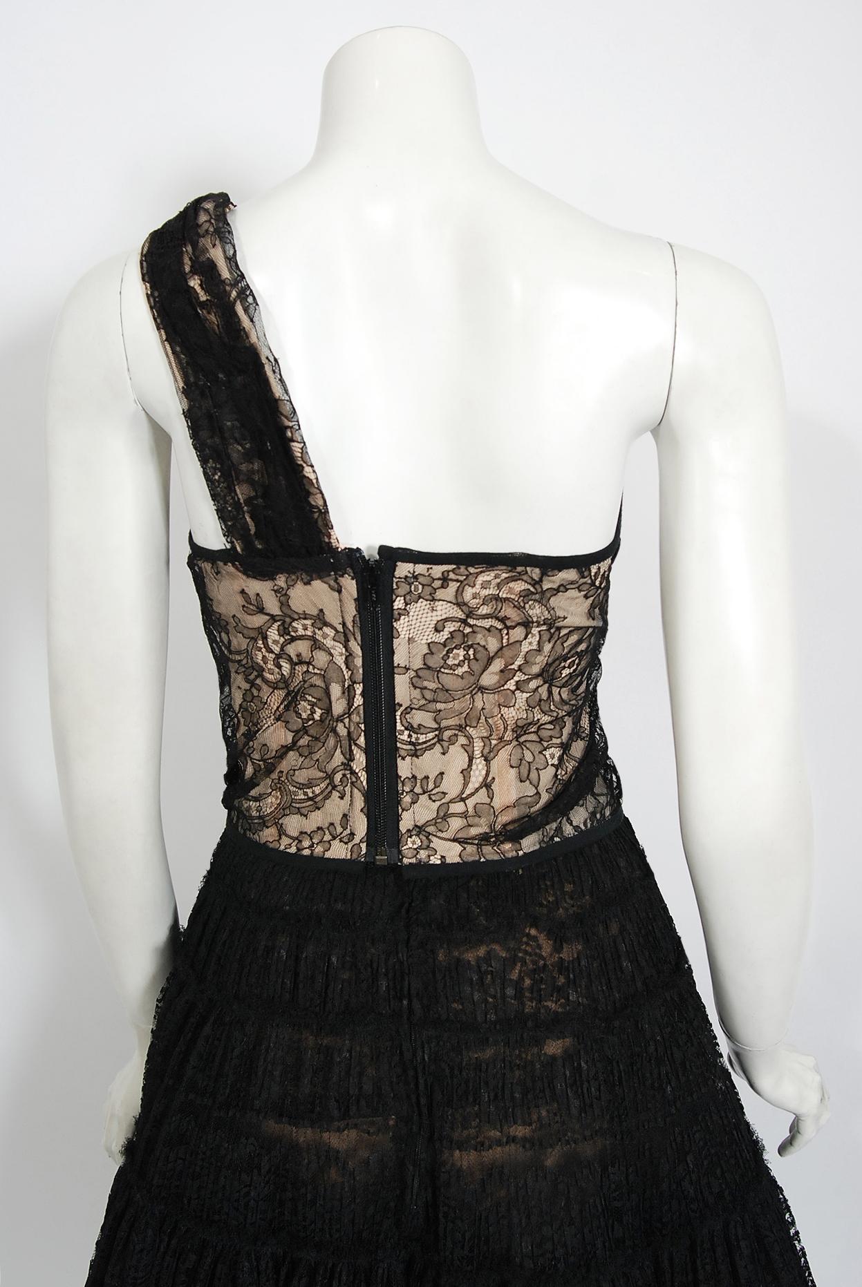 Vintage 1990's Vivienne Westwood Lace Corset Bustier & Sheer Pleated Skirt Set 2