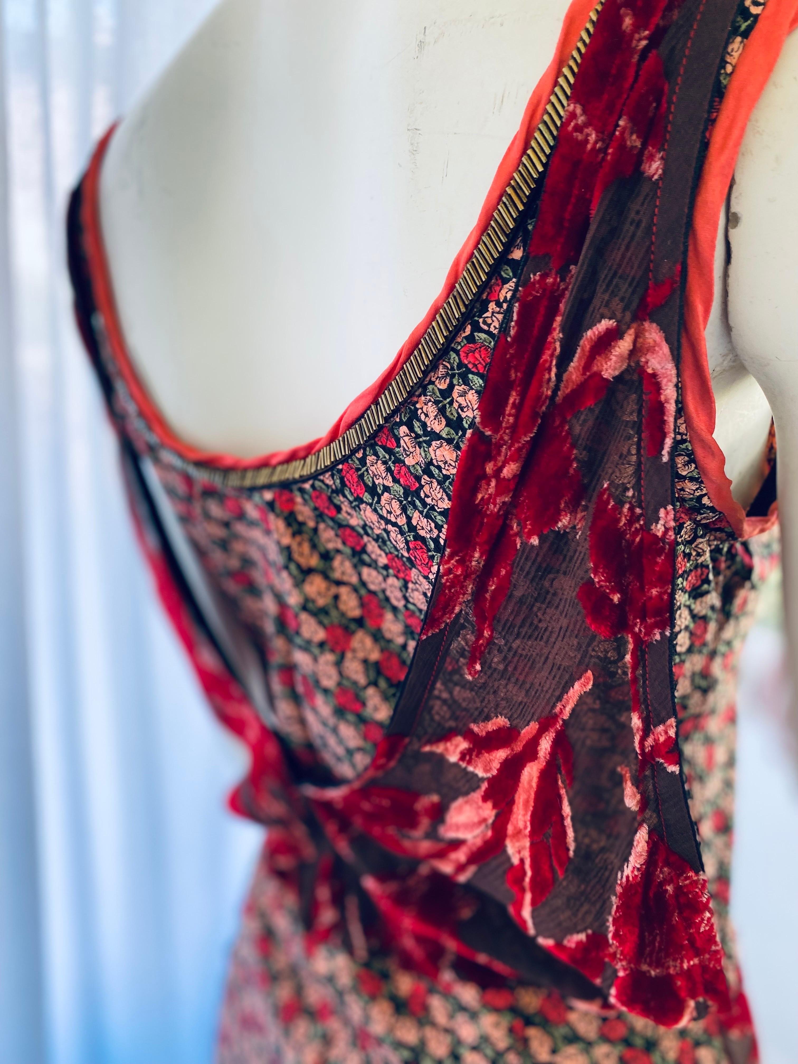 Voyage Invest in the Original Vintage 1990s Silk and Devore Velvet Dress 6