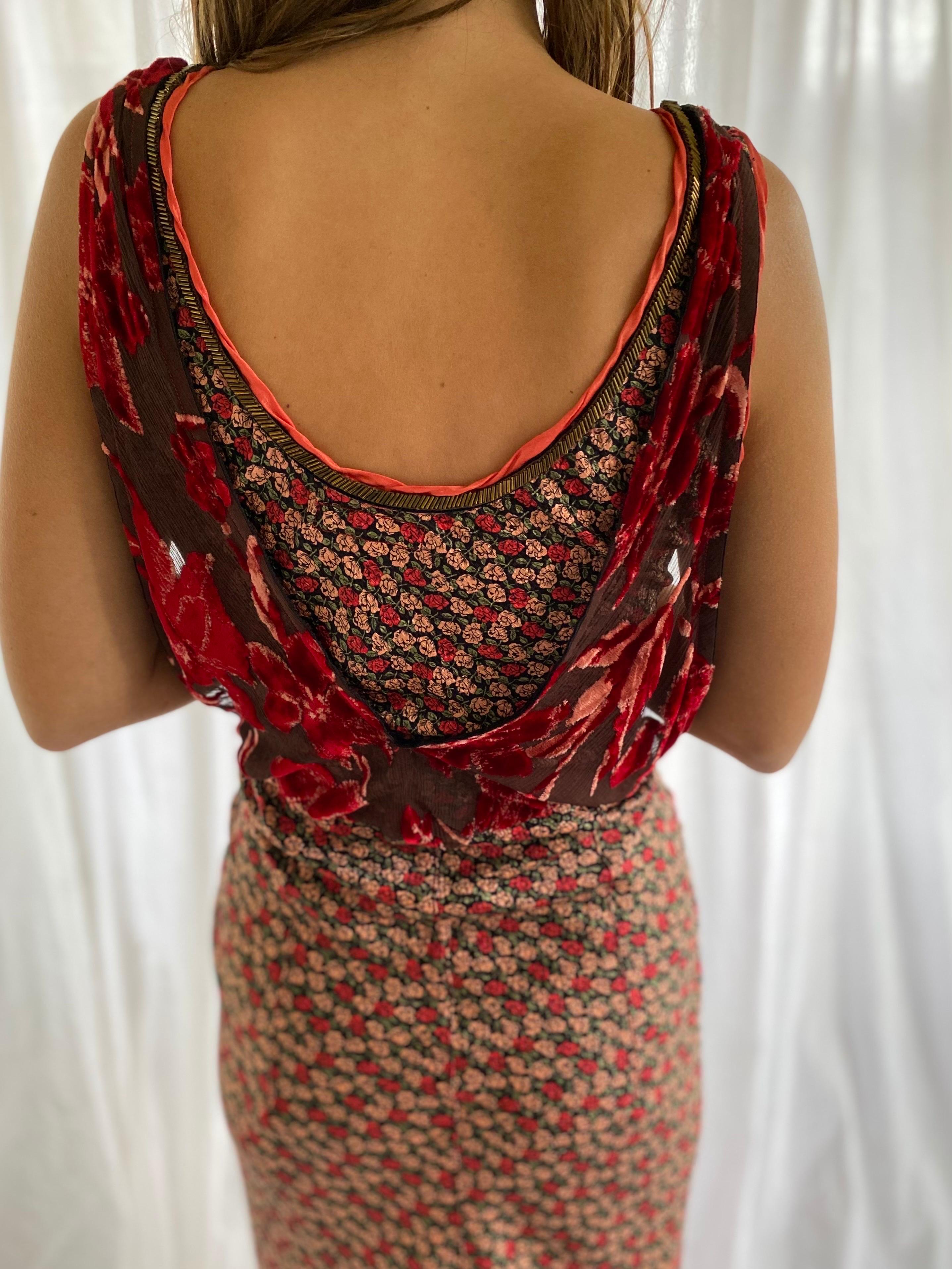 Voyage Invest in the Original Vintage 1990s Silk and Devore Velvet Dress 1